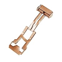 Watch Strap Steel Buckle for Hublot Fusion Classic Big Bang King Power Series Watch Folding Clasp 22m Leather/Rubber Accessories (Color : Rose Gold, Size : 22mm)