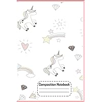 Unicorn Art Notebook- Cute Unicorn On Pink Glitter Effect Background, Large Blank Sketchbook For Girls 11: Notebook Planner - 6x9 inch Daily Planner ... Do List Notebook, Daily Organizer, 114 Pages
