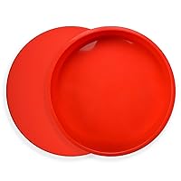Set of 2 Silicone Cake Pan - Nonstick 8 Inch Round Cake Pan, Food Grade Silicone Cake Molds for Weddings, Parties, and Family Occasions, Microwave and Oven Safe – Red