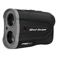 Shot Scope PRO L1 Laser Rangefinder - Red and Black Optics - Adaptive Slope Technology - Target-Lock Vibration - Accurate to 0.1 Yard