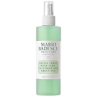 Mario Badescu Facial Spray with Aloe, Cucumber and Green Tea for All Skin Types | Face Mist that Hydrates & Invigorates | 8 FL OZ