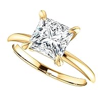 1 CT Princess Cut Colorless Moissanite Wedding Ring, Bridal Ring Set, Engagement Ring, Solid Gold Sterling Silver, Anniversary Ring, Promise Rings, Perfect for Gifts or As You Want Cocktail Ring