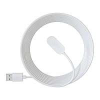 Arlo Indoor Magnetic Charging Cable - Arlo Certified Accessory - 8 ft, Works with Arlo Pro 5S 2K, Pro 4, Pro 3, Pro 4 XL, Ultra 2, Ultra, Ultra 2 XL, Go 2 and Floodlight Cameras, White - VMA5000C