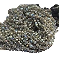 1 Strand Labradorite Round Ball Smooth 14'' Long Strand Gemstone Beads, Jewelry Supplies for Jewelry Making, Bulk Beads, for Meditation Jewellery Gemstone 4mm CHIK-STNRD-49599