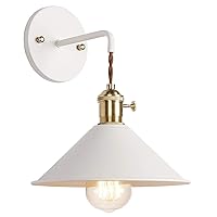 Wall Sconce Lamps Lighting Fixture with on Off Switch,White Macaron Wall lamp E26 Edison Copper lamp Holder with Frosted Paint Body Bedside lamp Bathroom Vanity Lights