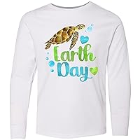 Earth Day Sea Turtle and Hearts Youth Long Sleeve T-Shirt