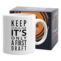 Writer Coffee Mug 11 oz White, Keep Calm Author Screenwriter Columnist Novelist Journalist