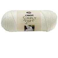 Simply Soft Yarn by Caron - Solid Yarn for Knitting, Crochet, Weaving, Arts & Crafts - Off White, Bulk 15 Pack