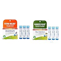 Homeopathic Fever, Nausea & Overindulgence Relief Medicine Bundle with Aconitum Napellus 30C (3 Count) and Nux Vomica 30C (3 Count)