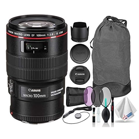 Canon EF 100mm f/2.8L is USM Macro AF Lens Kit - U.S.A - Bundle with 67mm Filter Kit, Lens Cap Leash, Lens Cleaning Kit, Lens Wrap (15x15), Professional Software Package