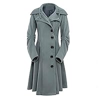 RMXEi Women Faux Wool Warm Slim Coat Jacket Thick-Parka Overcoat Long Winter Outwear
