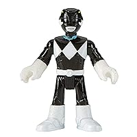 Imaginext Replacement Figure Power Rangers Playset CHH57 - Black Ranger and Blue Ranger ~ Replacement Black Ranger Zachary Taylor, Black, White