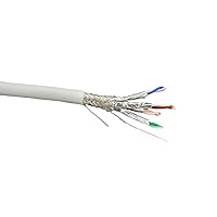 250 Feet Cat7 23AWG Solid & Shielded Bulk Ethernet Cable (S/FTP) CMR Riser-Rated/White (TR4-580SRWH-250)