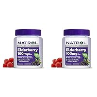Natrol Elderberry Gummies, with Vitamin C and Zinc, Dietary Supplement for Immune Support+, 60 Delicious Gummies (Pack of 2)