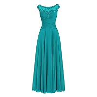 AnnaBride Mother ofThe Bride Dress Beaded Chiffon Formal Wedding Party Gown Prom Dresses Turquoise US 16W