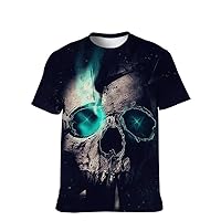 Mens Cool-Funny T-Shirt Graphic-Tee Novelty-Vintage Short-Sleeve Jiuce Hip-Hop: Crazy Skull Teen Stylish Birthday Gift