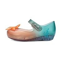 mini melissa Ultragirl Collection Mary Jane Flats for Toddlers and Babies - Comfortable & Cute Peep Toe Jelly Flat Shoes with Transparent Upper and Small Bow for Little Girls