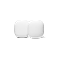 Nest WiFi Pro - Wi-Fi 6E - Reliable Home Wi-Fi System with Fast Speed and Whole Home Coverage - Mesh Router - 2 Pack - Snow