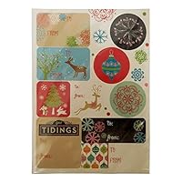 The Gift Wrap Company Self-Adhesive Holiday Label Sheets, Whimsical Festivities