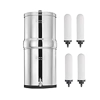 Gravity-Fed Water Filter System with 2 Ceramics Filters and Metal Water Faucet & FACHIOO 2 Ceramics Filters, Provides Clean, Refreshing Water at Home, Camping, RVing,Off-Grid,Emergencies