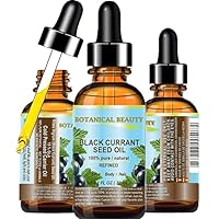 BLACK CURRANT SEED OIL 100% Pure Natural Undiluted Refined Cold Pressed Carrier oil. 1 Fl.oz. - 30 ml For Face, Skin, Hair, Lip, Nails. Rich in Gamma Linolenic acid, Omega 3 by Botanical Beauty