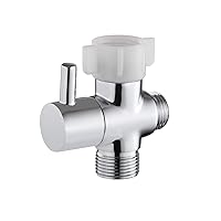 Bidet T Adapter with Shut off Valve,Metal T Valve for Bidet 7/8” X 7/8” X 1/2”or 3/8”,Tee Connector Bidet Attachment for Toilet
