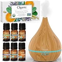 Organic Aromatherapy Set (Top 5) with Diffuser