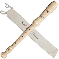 Paititi Soprano Recorder 8-Hole With Cleaning Rod + Carring Bag Creamy Color, Key of C