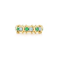 18K Gold Plated Sixteen Stone Ring White Cubic Zircon, Gemstone Also a Great Choice for Wedding Gift for Women & Girls Rings US Size: 4 To 13