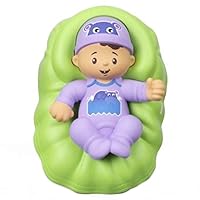 Replacement Part for Fisher-Price Little People Big Helpers Family - FTL14 ~ Replacement Hispanic Baby Figure ~ Green Basket ~ Purple Outfit