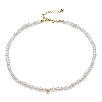 2-3mm Freshwater Cultured Tiny Pearl Choker Necklace Small Seed Rice Shape Natural Pearl Necklace