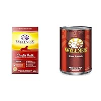 Wellness Complete Health Senior Dog Bundle: Natural Dry Food with Wholesome Grains, 5 lb Bag + Senior Wet Canned Food, Chicken & Sweet Potato, 12.5-Ounce Can (Pack of 12)