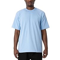 Pro Club Men's Heavyweight Cotton Short Sleeve Crew Neck T-Shirt, Sky Blue, Large