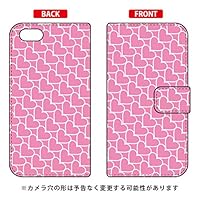 Second Skin Notebook Type Smartphone Case Heart Stripe Pink x White/for iPhone 5c / docomo DAPI5C-IJTC-401-LIV6