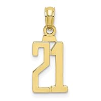 10k Gold Pendant Necklace Sport game Number Block Styl Measures 13.4x8.45mm Wide Jewelry for Women