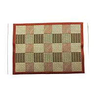 Melody Jane Dollhouse Red and Beige Check Rug Mat Miniature Home Decor Accessory 1:12