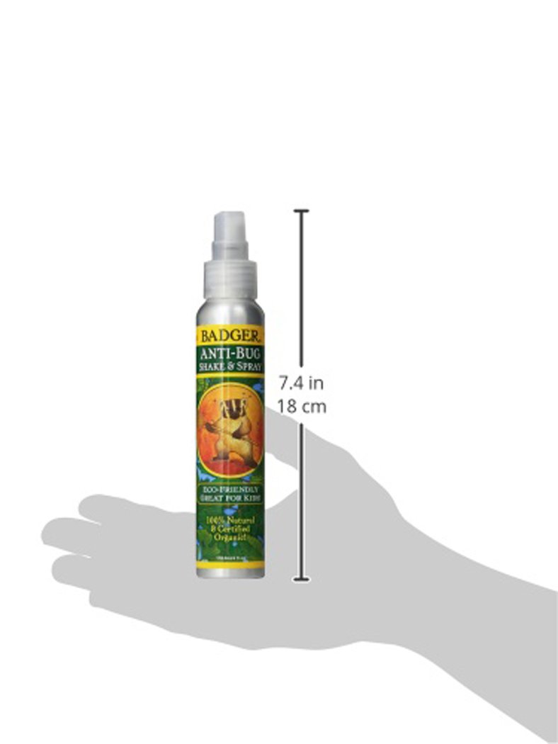 Badger Bug Spray, Organic Deet Free Mosquito Repellent with Citronella & Lemongrass, Natural Bug Spray for People, Family Friendly Bug Repellent, 4 fl oz