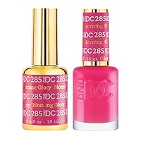 DC Duo Gel & Matching Lacquer Polish Set Soak off Gel NAIL All In One Daisy Top Coat for Nails (with bonus side Glitter) Made in USA (285 Morning Glory)