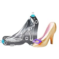 3D Polycarbonate Chocolate Molds with Clips High Heel Shoe Mold DIY Crystal Jelly Lady Shoes Mould Candy Cake Decoration Desserts Fondant Model Baking Pastry Tool (XS_4.52 x 3.2 x 1.4inch)