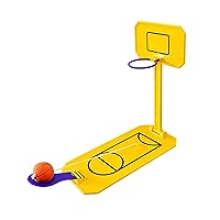 Compact Basketball Game Hand-Eye Coordination Toy Desktop Mini Basketball Board Game Fun Parent-Child Interactive Sports Game Toy for Kids Adults Yellow