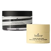 BOSCIA Charcoal Pore Pudding and Peptide Trio Eye Cream - Vegan, Cruelty-Free, Natural Skin Care - Bundle