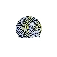 Arena Print Unisex Soft Silicone Swim Cap for Women and Men, Intensive Training Comfortable Non-Slip Long Hair Swimming Hat
