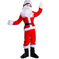 DSplay Child Santa Claus Costume Role Play Santa Suit for Boys Christmas Party