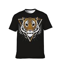 Mens Funny-Graphic T-Shirt Cool-Tees Novelty-Vintage Short-Sleeve Hip Hop: Lion Print Couple Fashion Streetwear Country Gift