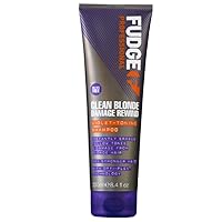 Fudge Professional Clean Blonde Damage Rewind Shampoo, Intense Purple Toning for Blonde hair, Bond Repair Technology, Sulfate Free, 250 ml