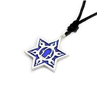 Colorful Star of David Hamsa Silver Pewter Charm Necklace Pendant Jewelry