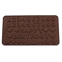 Silicone Fondant Mold 26 English Letters Baking Chocolate Mold with Happy Birthday Cake Decoration Symbol 2 Pieces 2111.50.5cm (Two Packs)/Digital Models
