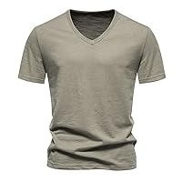 Button Down Shirt Men Short Sleeve Crewneck Summer Men's T-Shirts Plain Slim Fit Top 2024 Casual Basic Tees