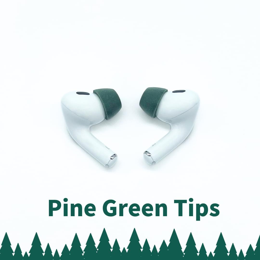 Comply Foam Ear Tips for Apple AirPods Pro Generation 1 & 2 Pine Green, Ultimate Comfort | Unshakeable Fit | Large, 3 Pairs