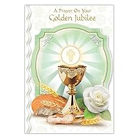 Christian Brands Catholic A Prayer on Your Golden Jubilee - 50th Jubilee Anniversary Card (Pack of 12)